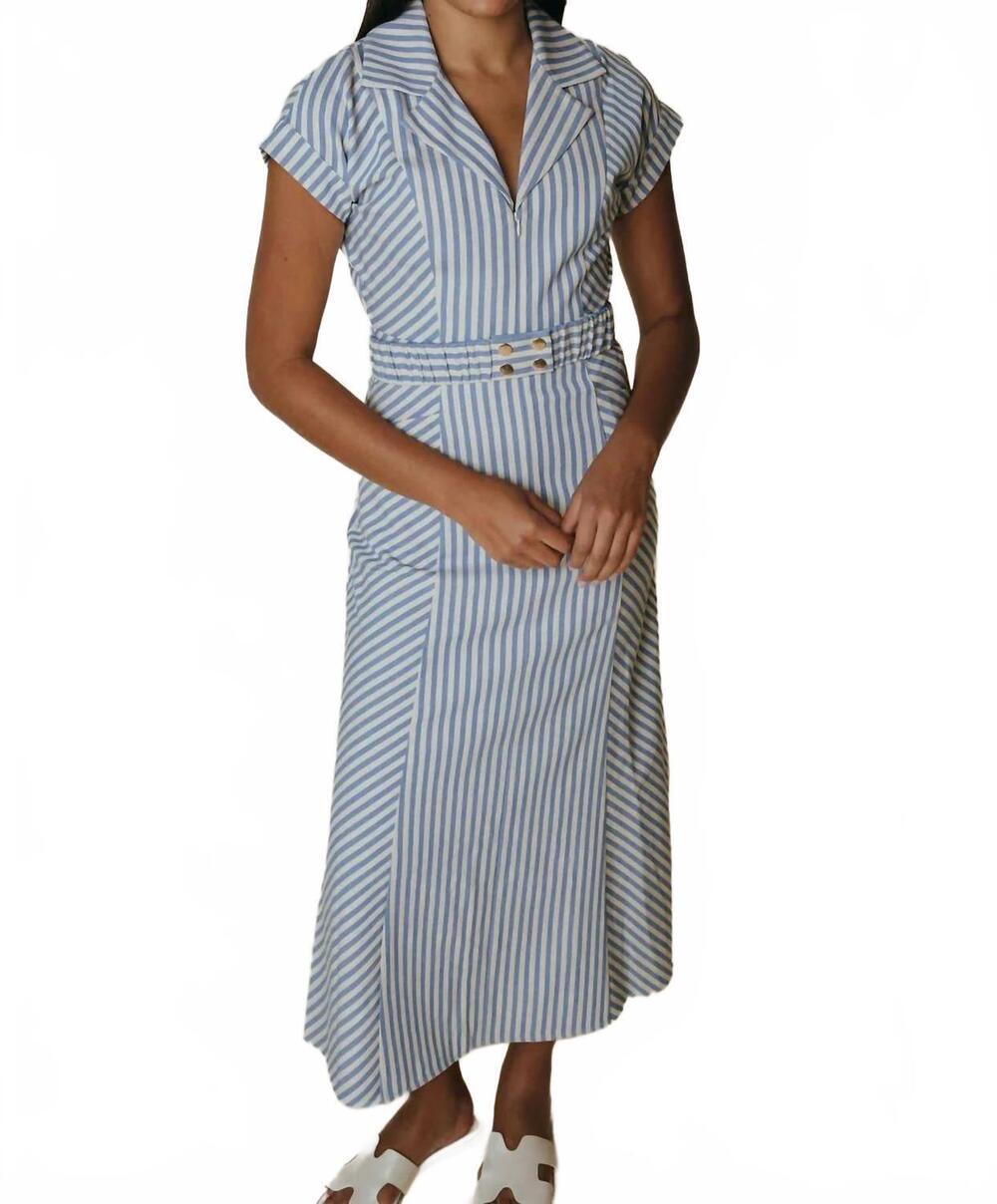 NEW LAROQUE aly midi dress in blue stripe